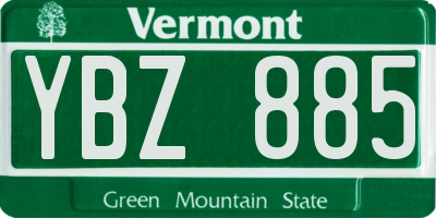 VT license plate YBZ885