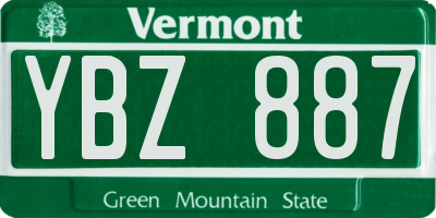 VT license plate YBZ887