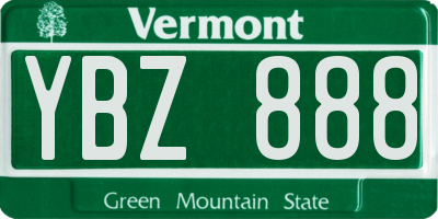 VT license plate YBZ888