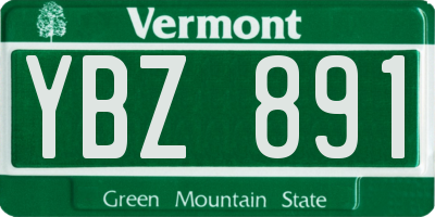 VT license plate YBZ891