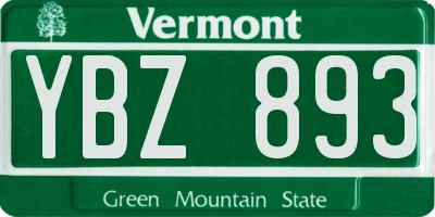 VT license plate YBZ893