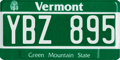 VT license plate YBZ895