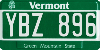 VT license plate YBZ896