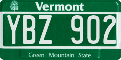 VT license plate YBZ902