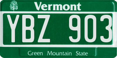 VT license plate YBZ903