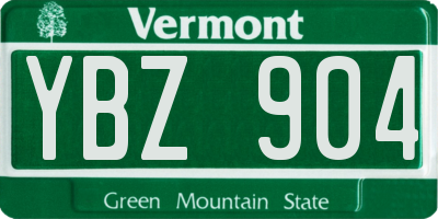 VT license plate YBZ904