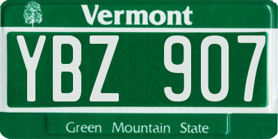 VT license plate YBZ907