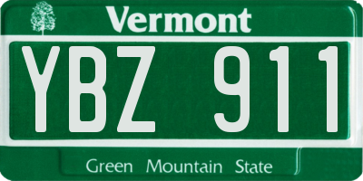 VT license plate YBZ911
