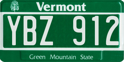 VT license plate YBZ912