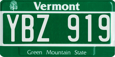 VT license plate YBZ919