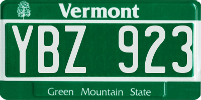 VT license plate YBZ923