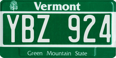 VT license plate YBZ924