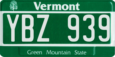 VT license plate YBZ939