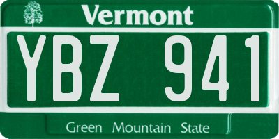 VT license plate YBZ941