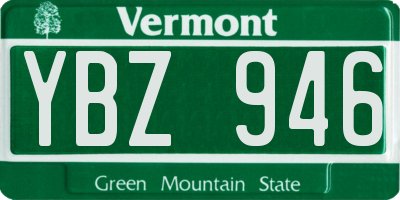 VT license plate YBZ946