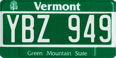 VT license plate YBZ949