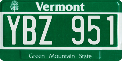 VT license plate YBZ951