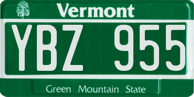 VT license plate YBZ955