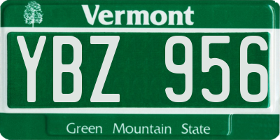 VT license plate YBZ956