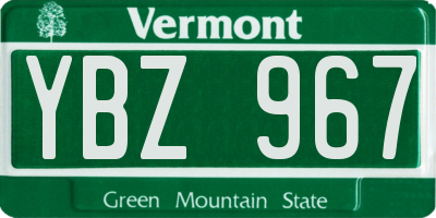 VT license plate YBZ967
