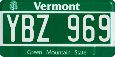 VT license plate YBZ969