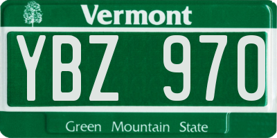 VT license plate YBZ970