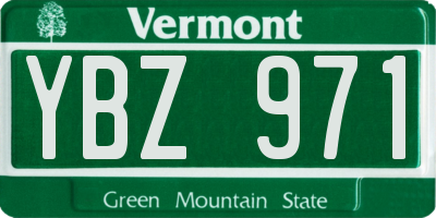 VT license plate YBZ971