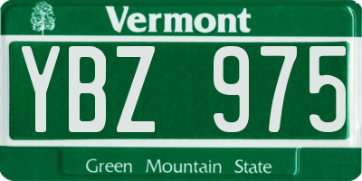 VT license plate YBZ975