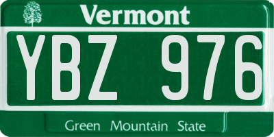VT license plate YBZ976