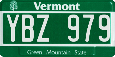 VT license plate YBZ979