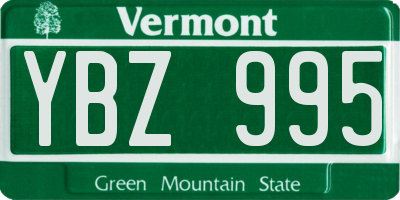 VT license plate YBZ995