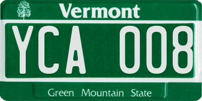VT license plate YCA008