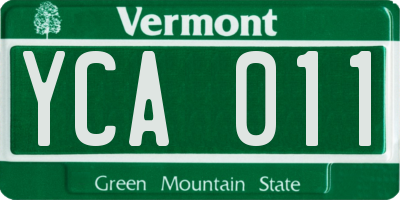 VT license plate YCA011