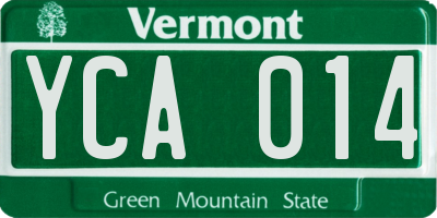 VT license plate YCA014