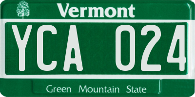 VT license plate YCA024