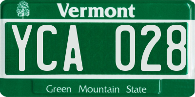 VT license plate YCA028