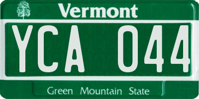 VT license plate YCA044