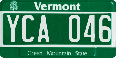 VT license plate YCA046