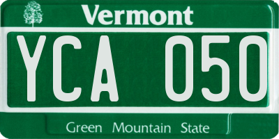 VT license plate YCA050