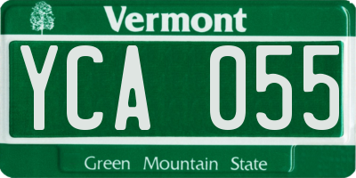 VT license plate YCA055