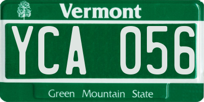 VT license plate YCA056