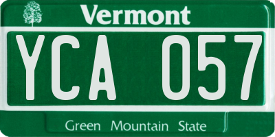 VT license plate YCA057