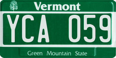 VT license plate YCA059