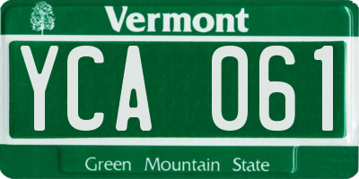 VT license plate YCA061