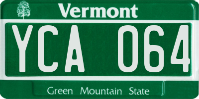 VT license plate YCA064