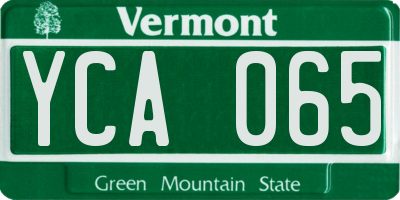 VT license plate YCA065