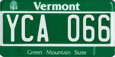 VT license plate YCA066