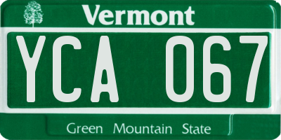 VT license plate YCA067