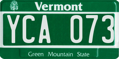 VT license plate YCA073