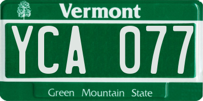 VT license plate YCA077